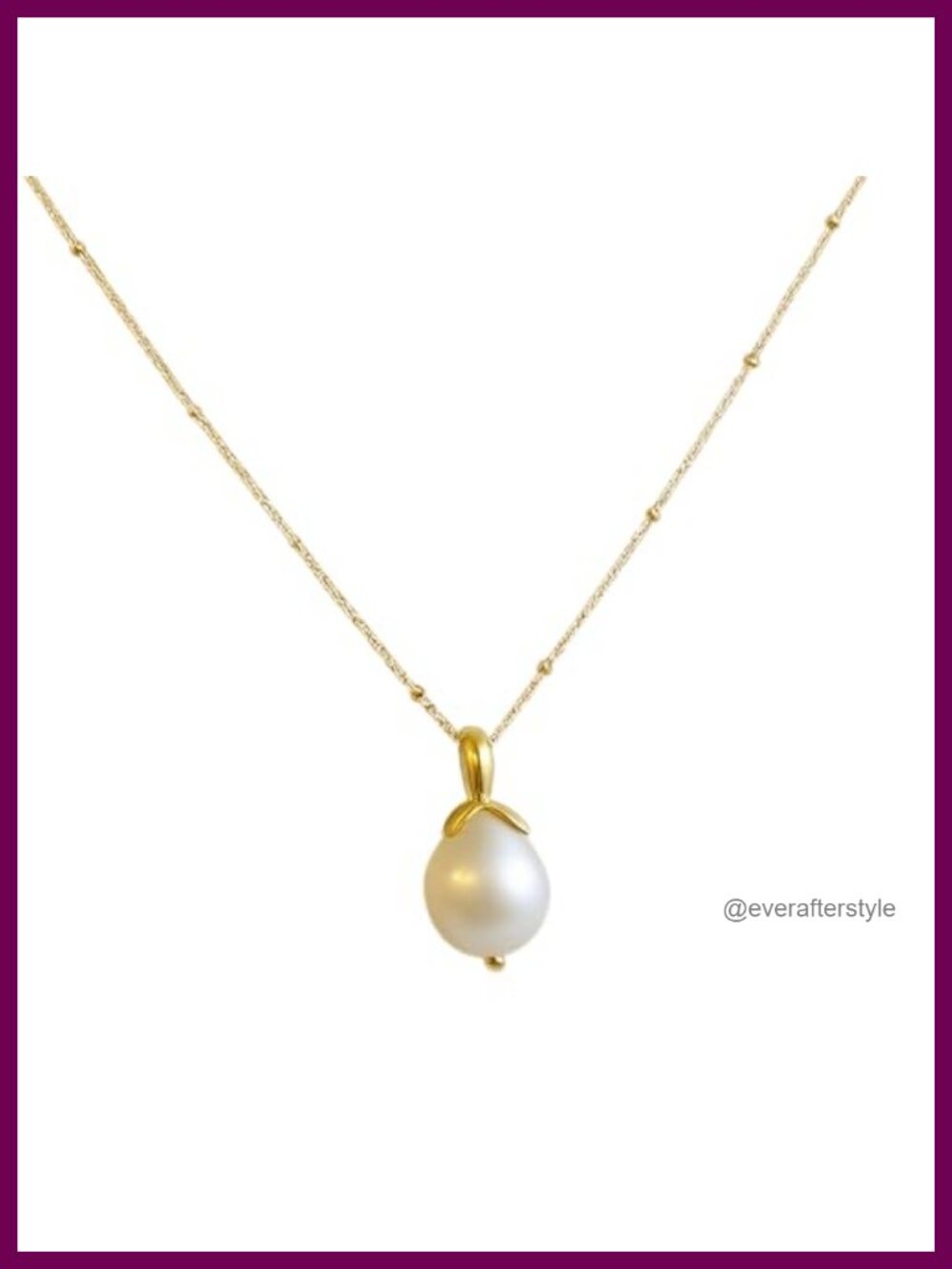 Real Freshwater Pearl Pendant Necklace 14k Gold Filled 18 Inch